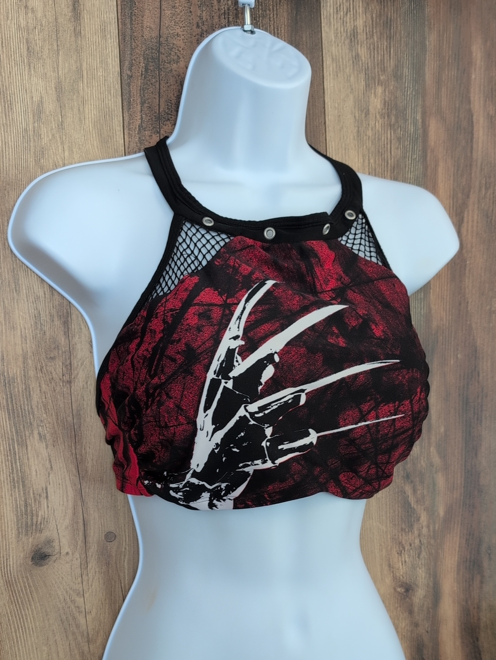 Hot Topc A Nightmare on Elm Street Halter Graphic Bikini Swim Top